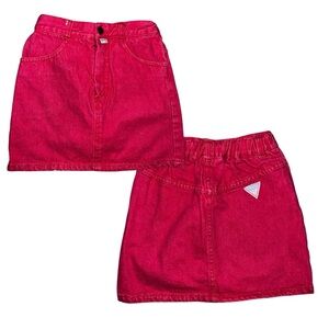 Guess Vintage Girl’s Red-ish Pink Denim Skirt Size 6 Years